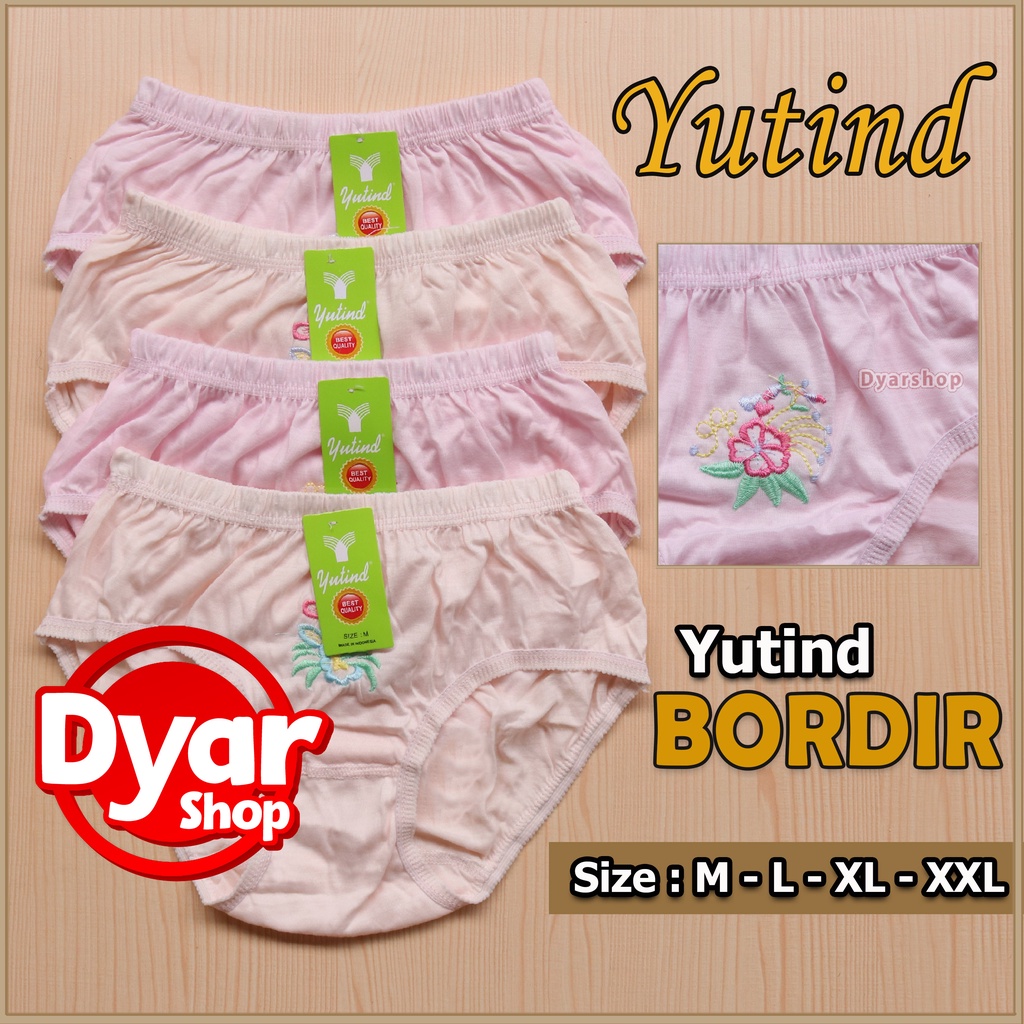 [ 6 pcs ] CD Yutind Bordir  Celana Dalam Wanita Dewasa Motif Bordir Murah Berkualitas - Dyarshop