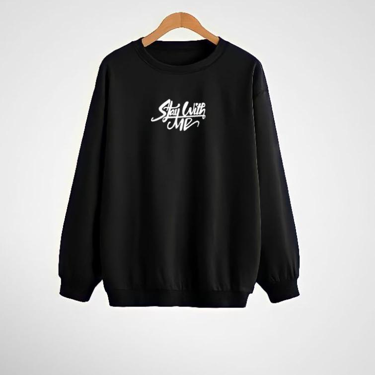 LANGSUNG ATC sweater kerah stay with me tinggi pria dan wanita xxl crewneck pria dan wanita murah ke