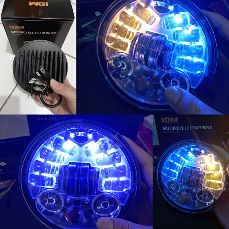 LAMPU LED DAYMAKER 5.75 INCH UNIVERSAL 5.75 INCH DRL 16 LED SENJA PUTIH & BIRU