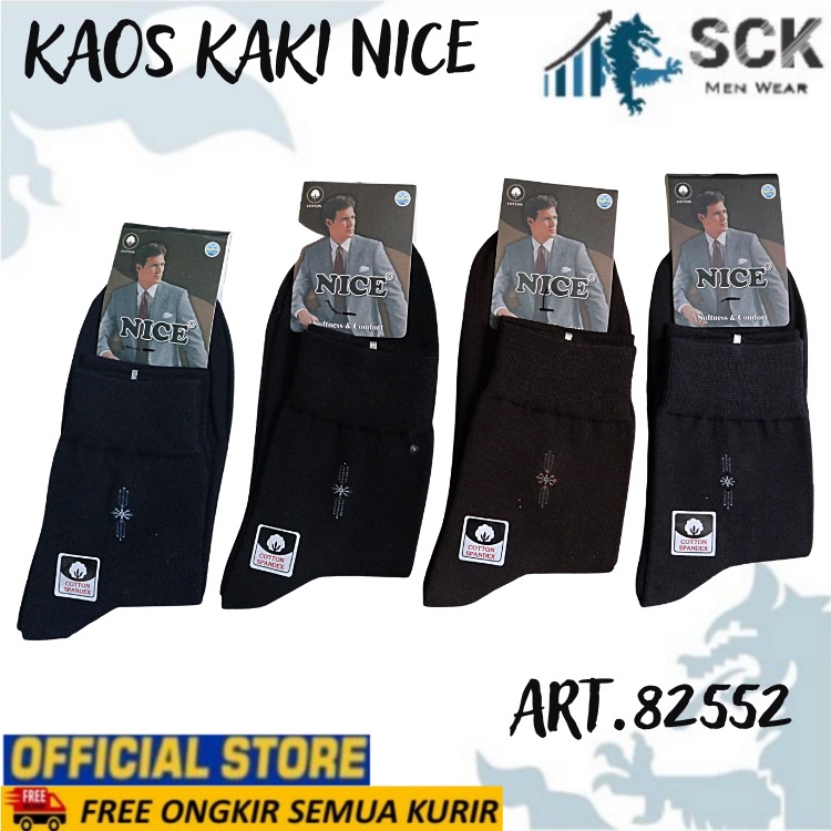 Kaos Kaki NICE 2552-8 Polos Warna / Kaus Kaki Dewasa Kerja Kantor Invisible Socks - sckmenwear GROSIR