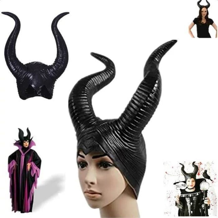 Topeng tanduk maleficent bahan latex halloween