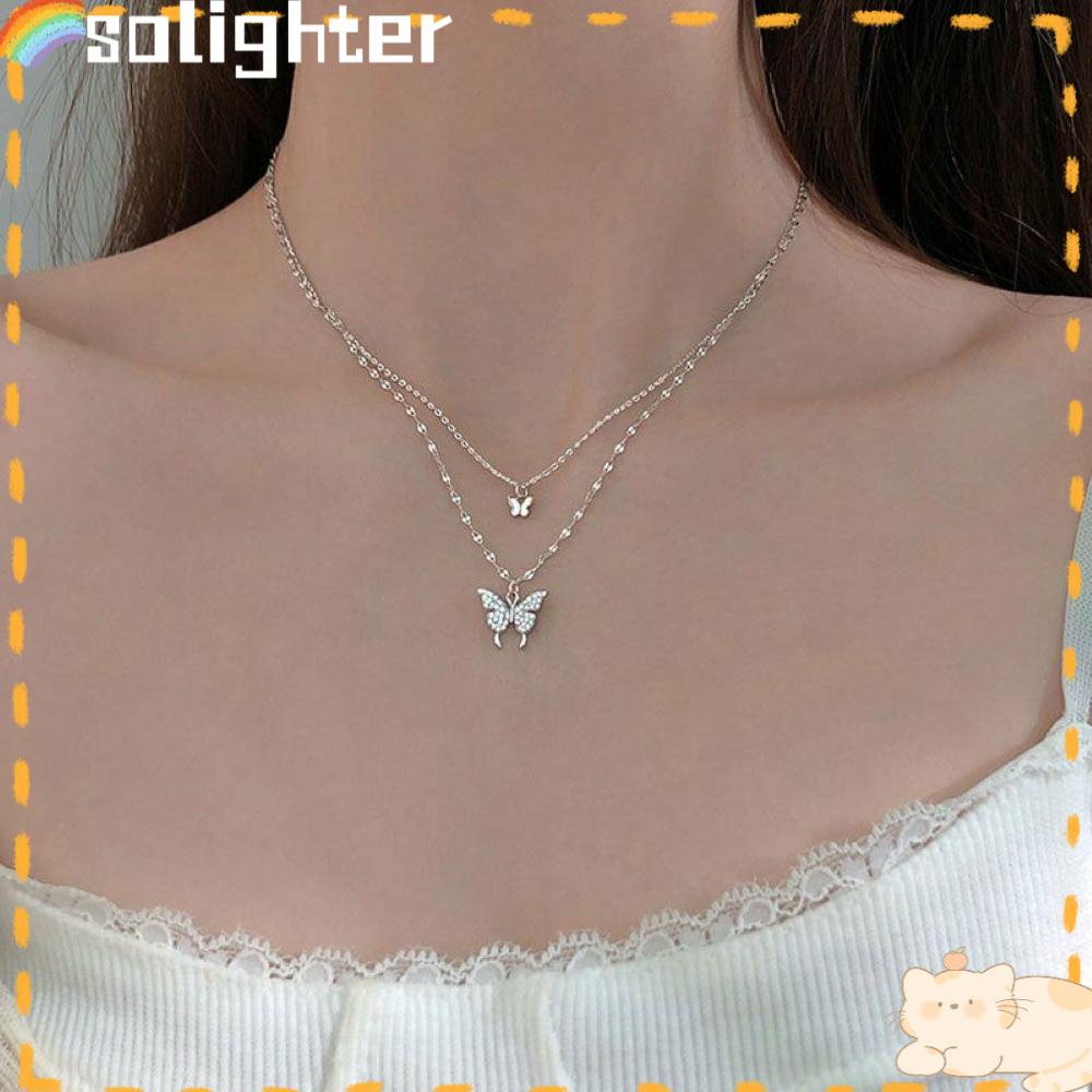 Kalung SOLIGHTER Perhiasan Fashion Zircon925 Perak