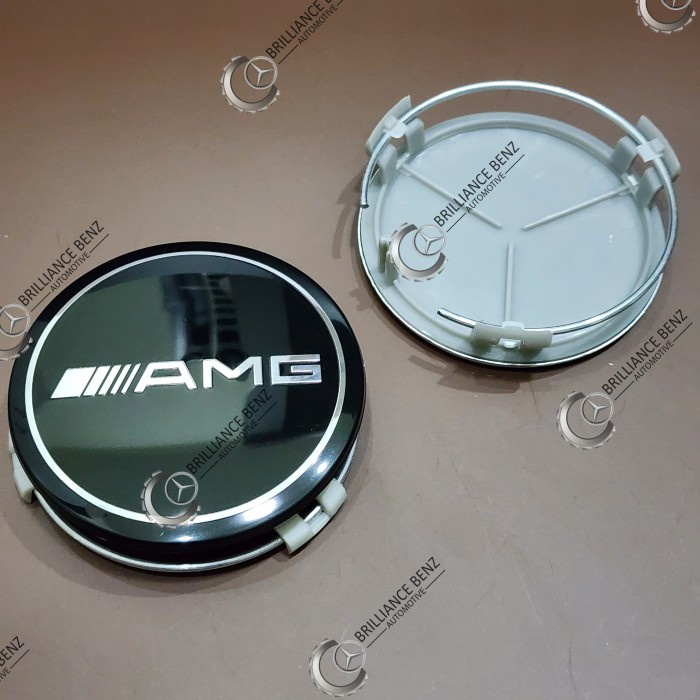 DOP VELG RODA EMBLEM AMG AFFALTERBACH 75MM MERCEDES BENZ HUBCAPS MERCY - AMG Black