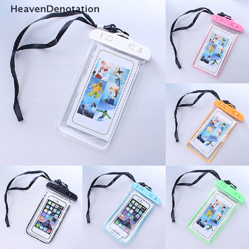 [HeavenDenotation] Tas Renang Waterproof Phone Case Water proof Bag Kantong Ponsel PVC Cover Untuk iPhone 12 Pro Xs Max XR X8 7 Galaxy S10 HDV