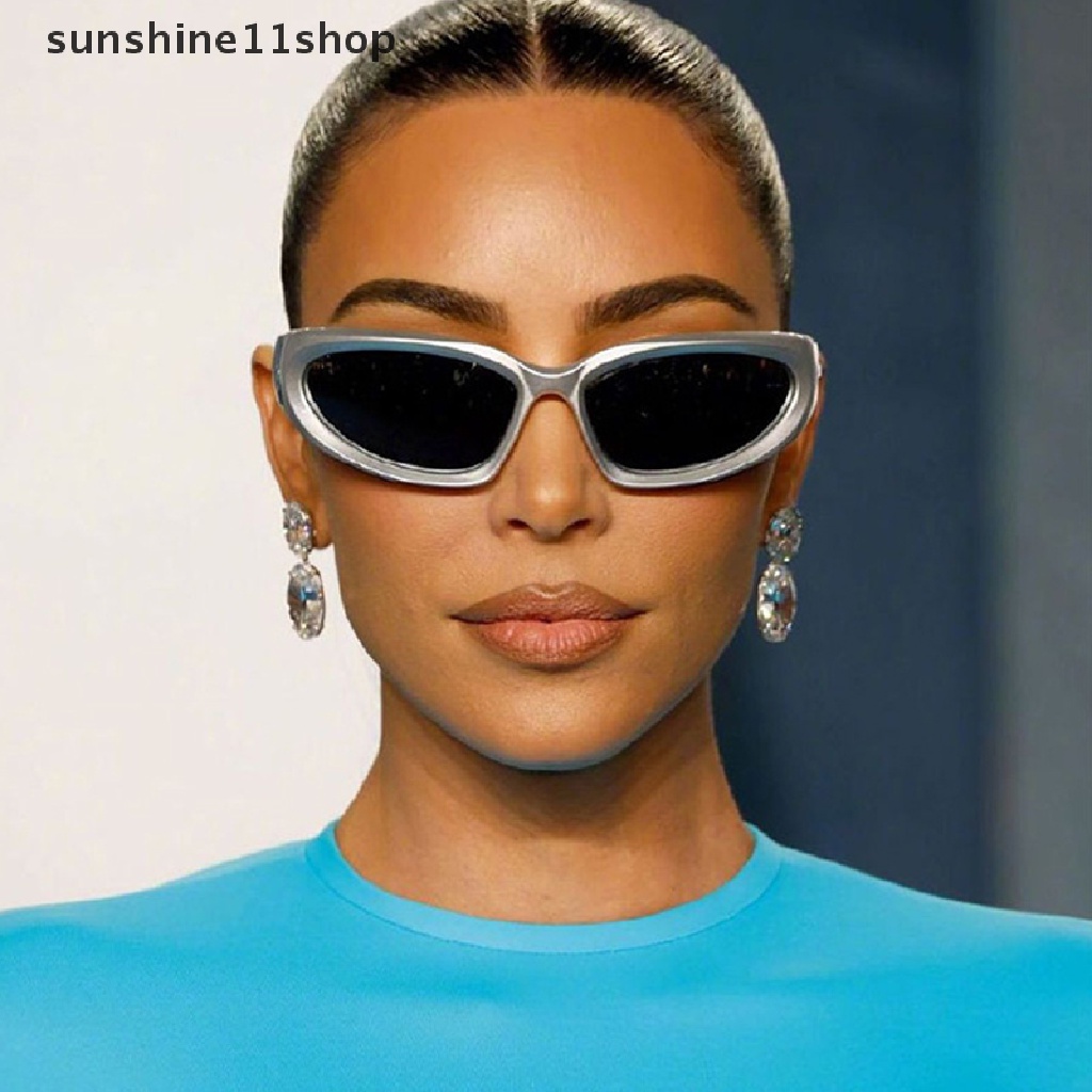 Sho Dropshipping UV400 Y2K Style Sunglasses Unisex Brand Design Cermin Warna-Warni Vintage Fashion Kacamata Matahari Dengan 400tekuk N