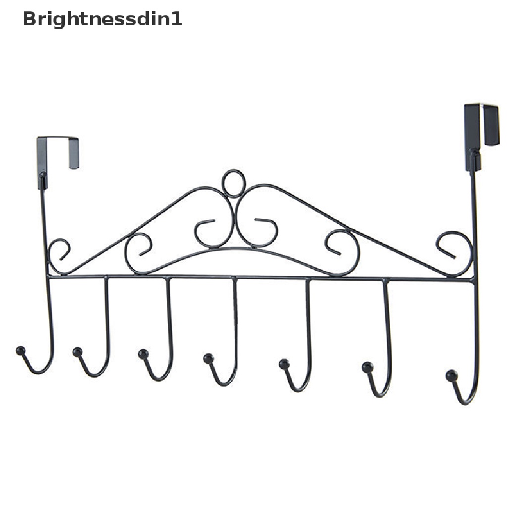 [Brightnessdin1] Gantungan Baju Over Door Metal 7kait Handuk Topi Coat Hooks Besi Rak Butik