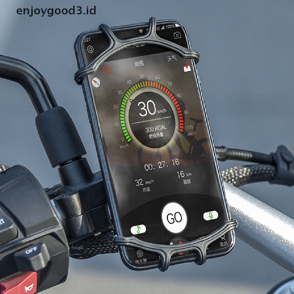 【 Rready Stock 】 360 Rotatable Silicone Bicycle Phone Holder Balance Car Motorcycle Stand GPS Support For Iphone 11 Xiaomi 10 Huawei P40 （ ID ）