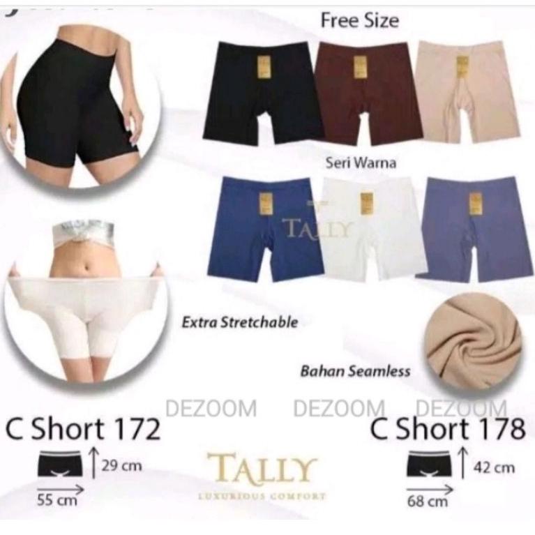 [ART. 39] Tally 172 / 174 / 175 / 176 / 178 Short Pants Wanita Seamless Tanpa Jahitan