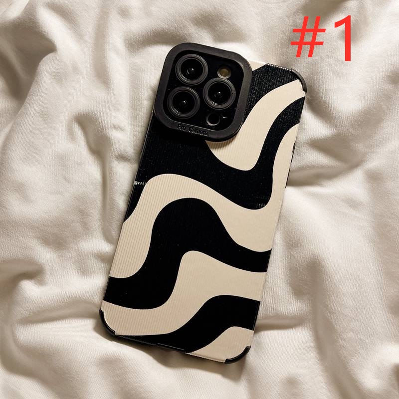 Fashion Art Zebra Wave Soft Case HP iP iPhone 6 6S 7 8 14 + Plus SE 2020 X XS XR 11 12 13 Pro Max Black White Casing Apple