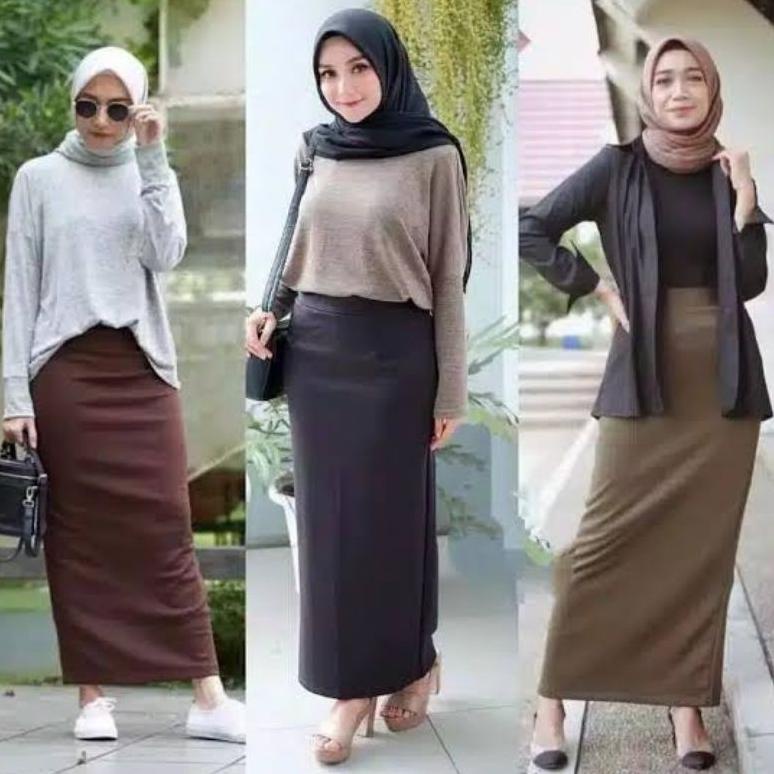 Terbaru 3.3 Rok Kerja Kantor Wanita Span Panjang / Rok span Forma Scuba pants / Rok Span Panjang Bel