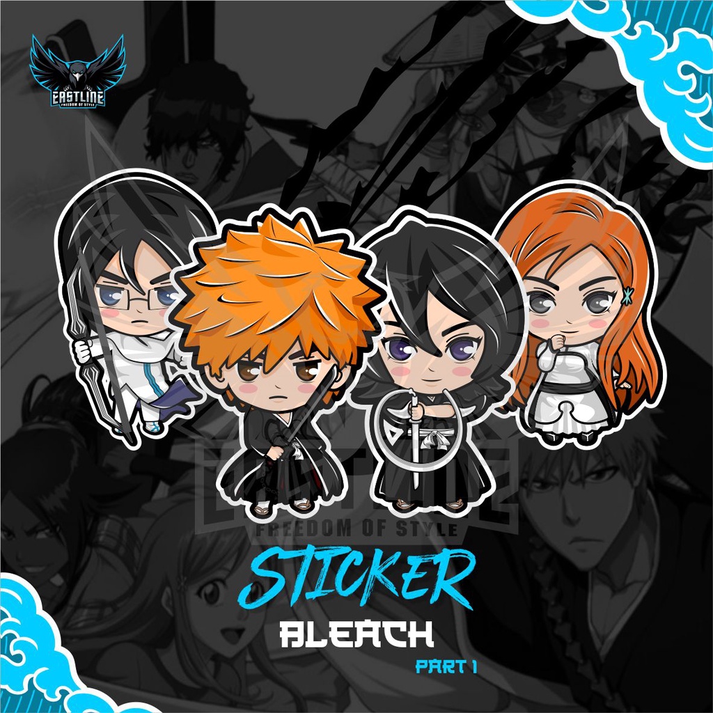 Stiker Anime Karakter Lucu Chibi Bleach Bahan Vinyl Laminasi Doff Lebih Awet dan Tahan Lama Sticker 