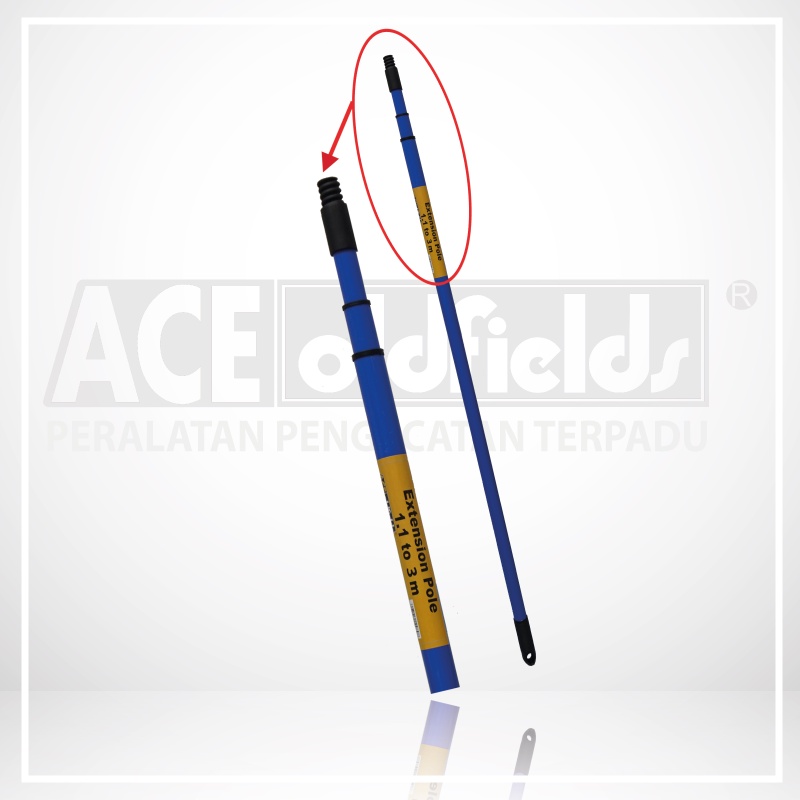 Ace Oldfield - Blue Extension Pole Steel/ Tongkat Penyambung