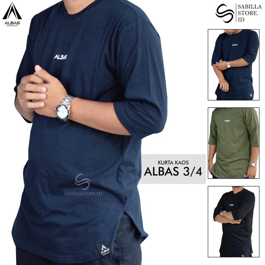 ALBAS Kaos Kurta &quot;albas&quot; Combed 24s / Kurta Lengan 3/4 / Kurta Premium