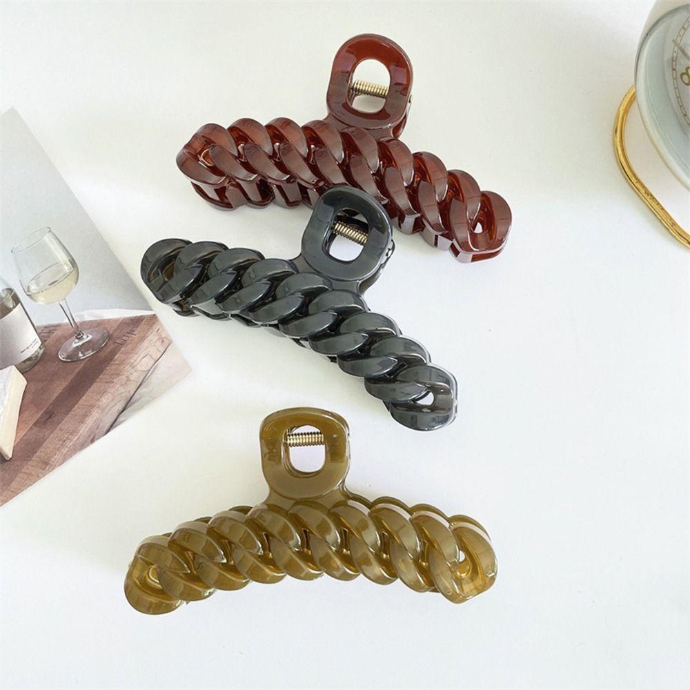 Agustina Rantai Cakar Rambut Elegan Fashion Manis Untuk Gadis Untuk Perempuan Asam Asetat Hiasan Kepala Ponytail Holder Women Hair Clips