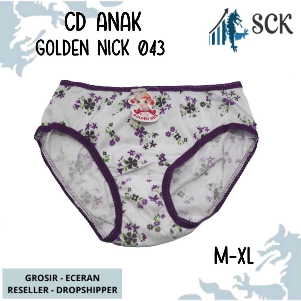 [ISI 3] CD GOLDEN NICK 043 Motif Bunga Dasar Putih size M-XL / CD Perempuan Anak Perempuan Katun 043 Halus  - sckmenwear GROSIR