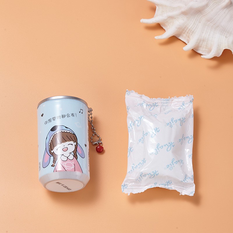 TISU BASAH KALENG ISI 30 LEMBAR KREATIF MINUMAN KALENG PERJALANAN PORTABEL MINI TISU PEMBERSIH SEKALI PAKAI