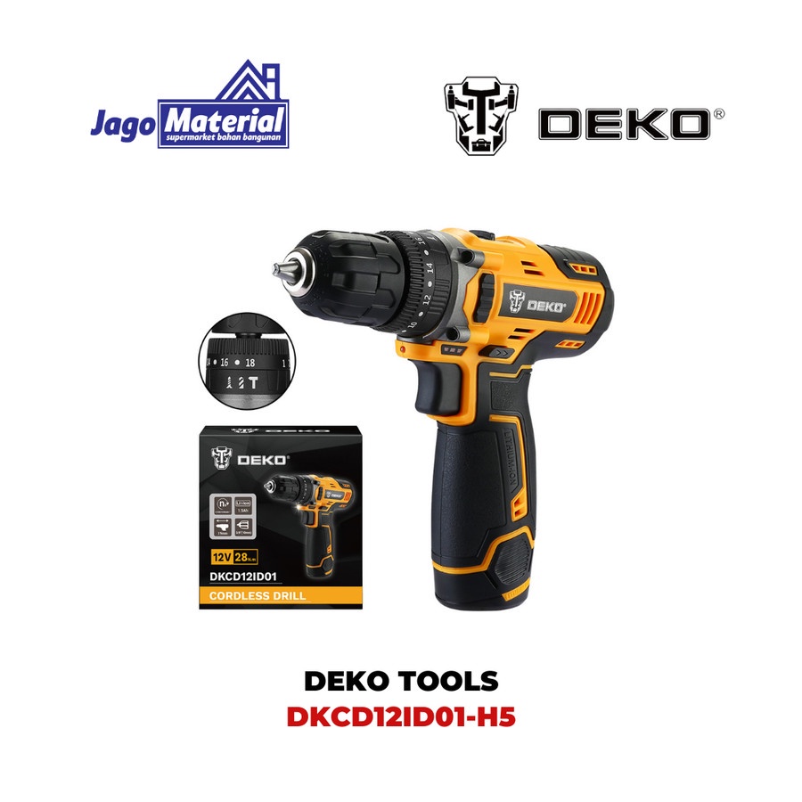 Deko Cordless Impact Drill 12 V (Mesin Bor Dampak)