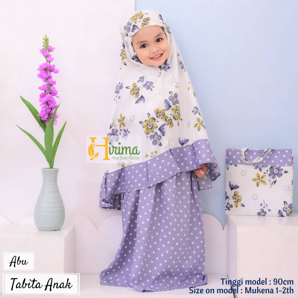 mukena anak motif ukuran batita hingga remaja rayon adem