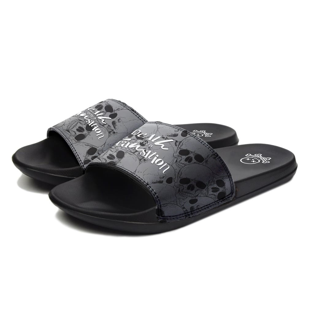 Sun Casual - Skull Grey / White | Slippers Slide | Sandal Pria | Sandal Wanita | Sandal Unisex