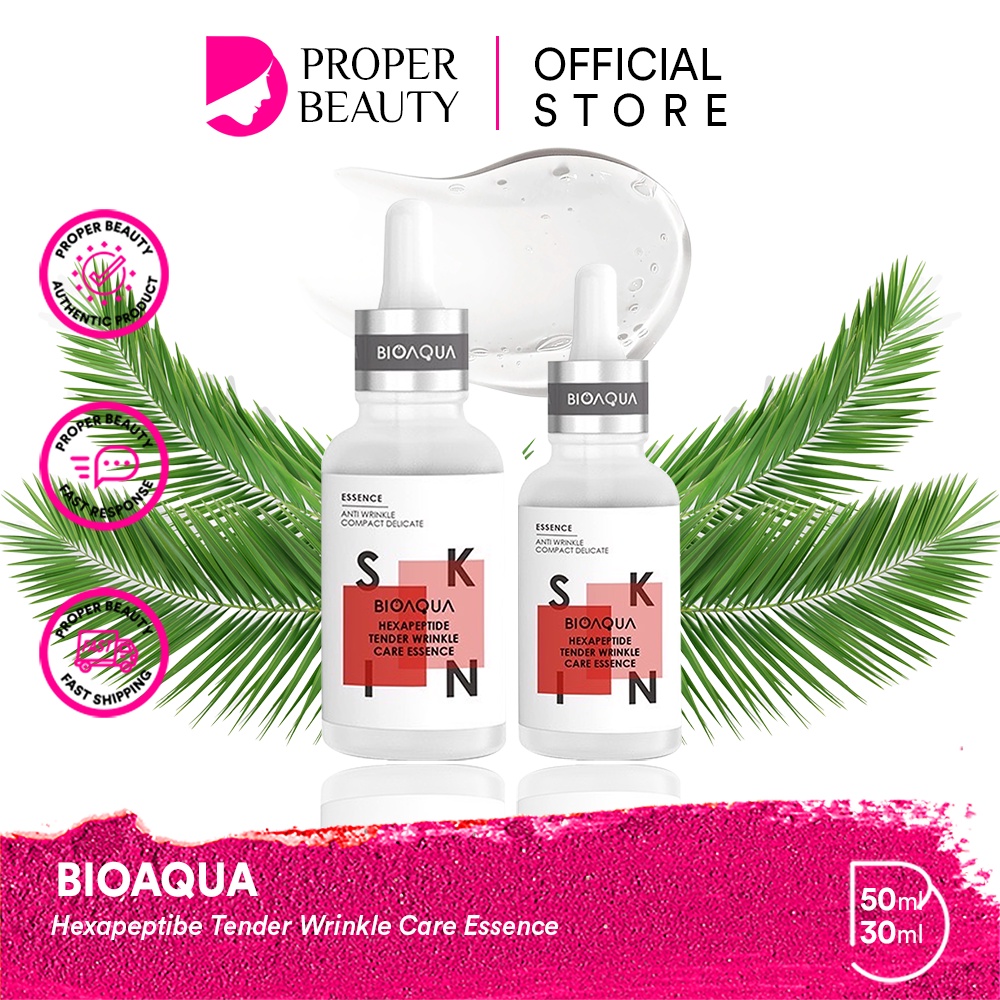 BIOAQUA Hexapeptibe Tender Wrinkle Care Essence Indonesia / Serum Wajah 30ml 50ml / Moisturizing Anti Aging Penuaan Dini Garis Haus Keriput Kencang Kendur Sehat Elastisitas / Skincare Face Care Treatment Perawatan Bio Aqua Series / Moist Acne Moisturizing