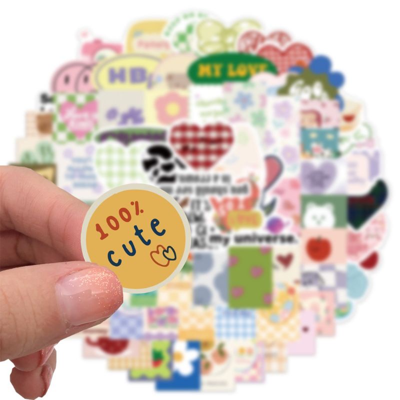 

10 Pcs Bunga Kecil Yang Lucu Tahan Air Ponsel Stiker DIY Papan Catur Kartun Koper