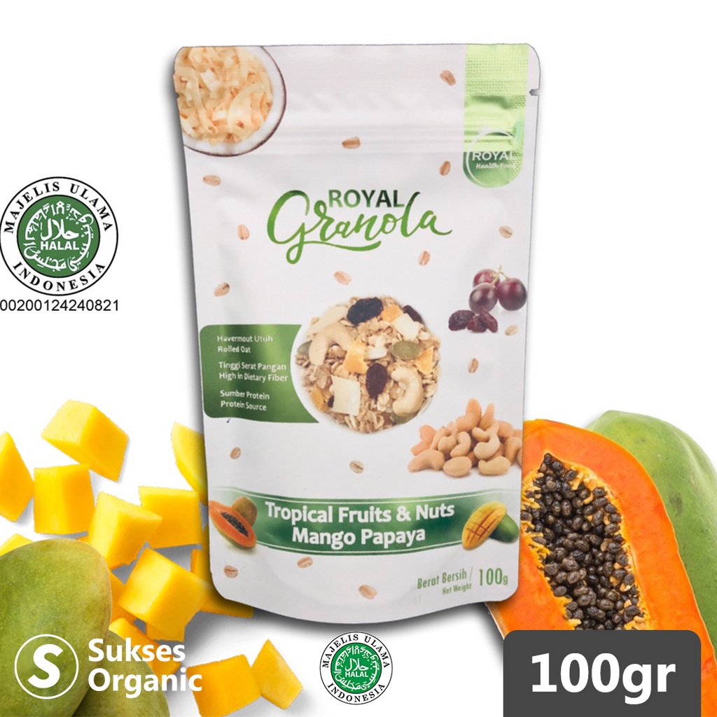 

Granola Tropical Fruits MANGO Papaya ROYAL 100gr