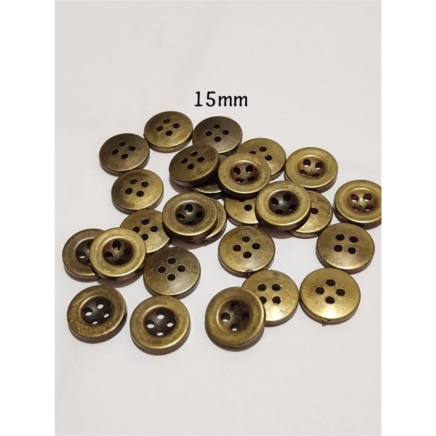 KANCING BAJU BAKAR MOTIF DIAMETER  18 mm / 21 mm gold 100 pcs