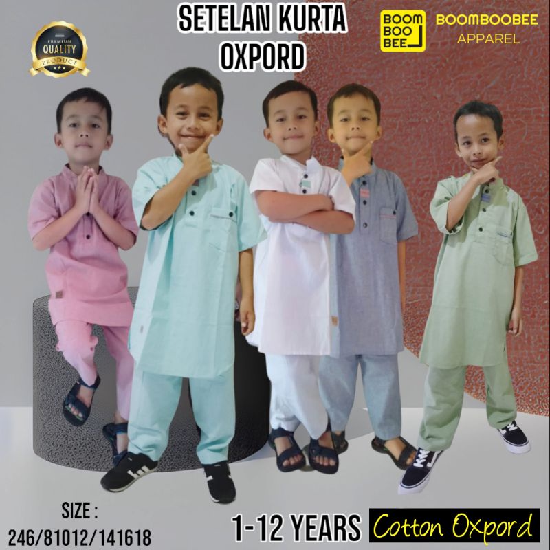 (COD) SETELAN KOKO KURTA OXPORD ANAK BOOMBOOBEE  1-10TH