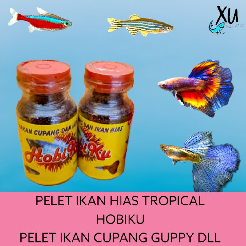 PELET HOBIKU HOBI KU MAKANAN PAKAN IKAN CUPANG GUPPY IKAN HIAS KECIL