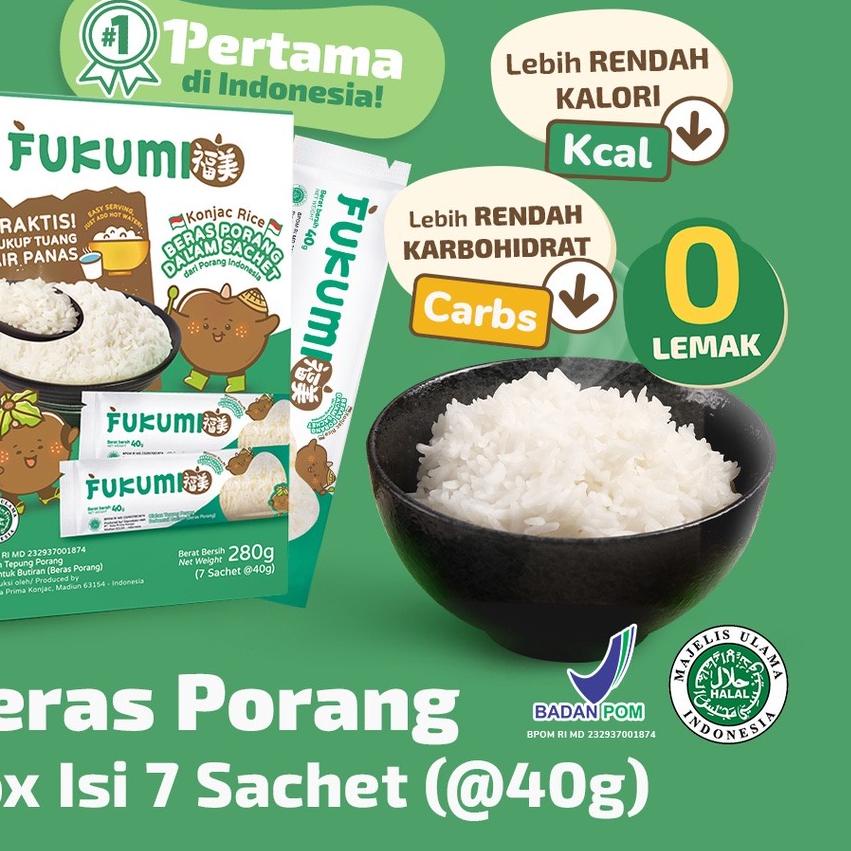 

✩ FUKUMI BERAS PORANG BOX SACHET - Fukumi Shirataki Beras Konjac Rice Diet isi 7 sachet x @40gr ۩