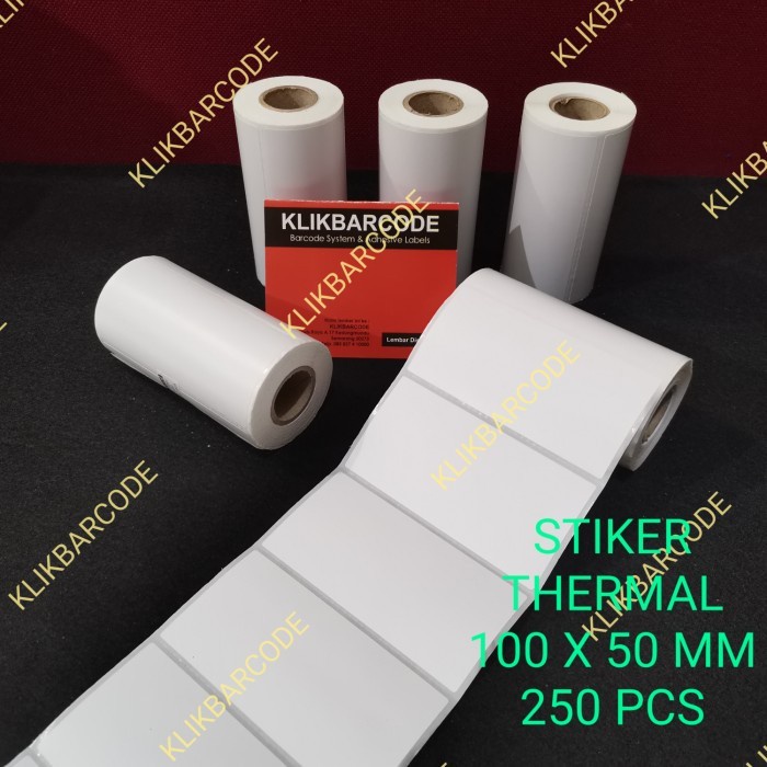 

250 PCS STICKER LABEL BARCODE THERMAL 10X5CM 100X50 100 X 50 MM TOP - isi : 250