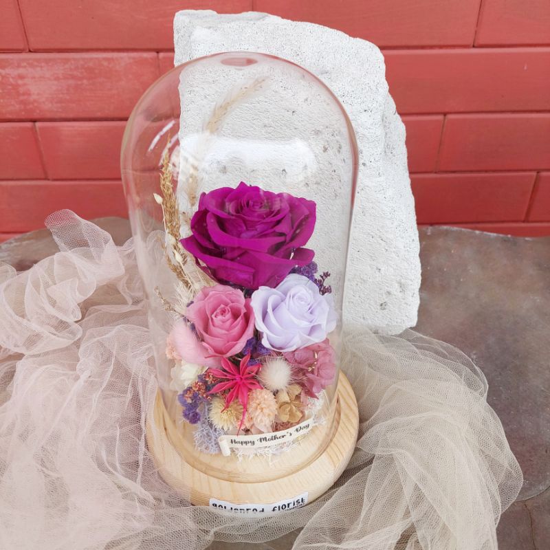 Flower Dome Preserved Rose