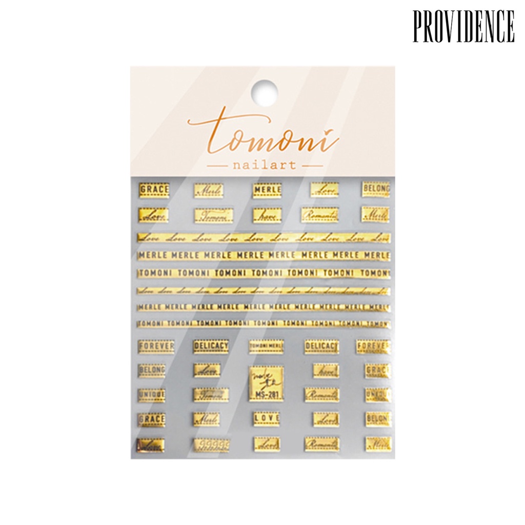 Providence Nail Decal Self-Adhesive Mudah Tempel Efek 3D Tidak Luntur Gloss DIY Gaya Jepang Vintage Relief Hitam Bunga Nail Patch Perlengkapan Kuku