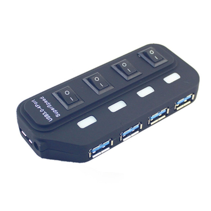 Zzz 4-port USB3.0 Hub Dengan Saklar On Off USB Splitter Adaptor Expander Multi port