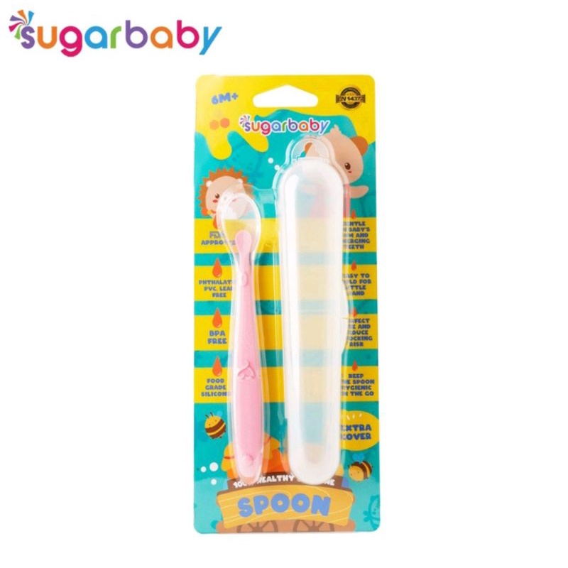 SUGAR BABY Healthy Silicone Spoon Sendok Makan Silikon Bayi