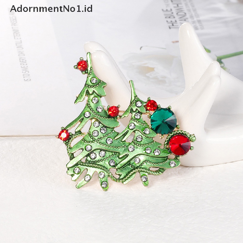 [AdornmentNo1] 1 Pcs Natal Bros Pin Berlian Imitasi Dicat Tetes Minyak Perhiasan Brooch [ID]