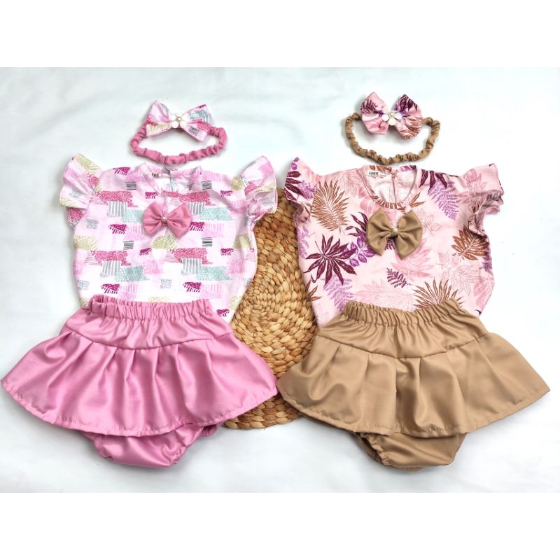 Baju Bayi Perempuan Set Bloomer 6 - 12 Bulan