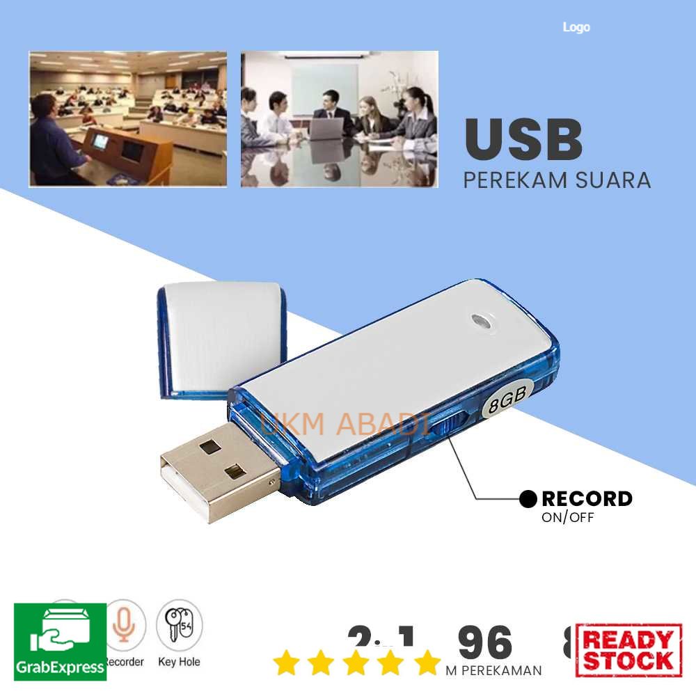 USB Flashdrive Sound Voice Recorder Flashdisk Perekam Suara 8GB 95 Jam