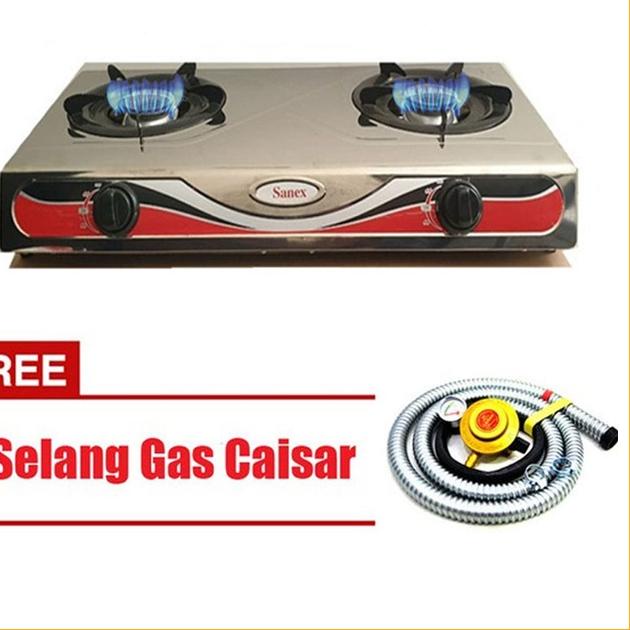 ➲ Kompor 2 Tungku Sanex Kompor Gas 2 tungku Stainless steel Murah ❃