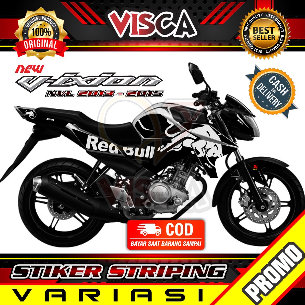 Stiker Striping Vixion NVL Variasi Red Bull