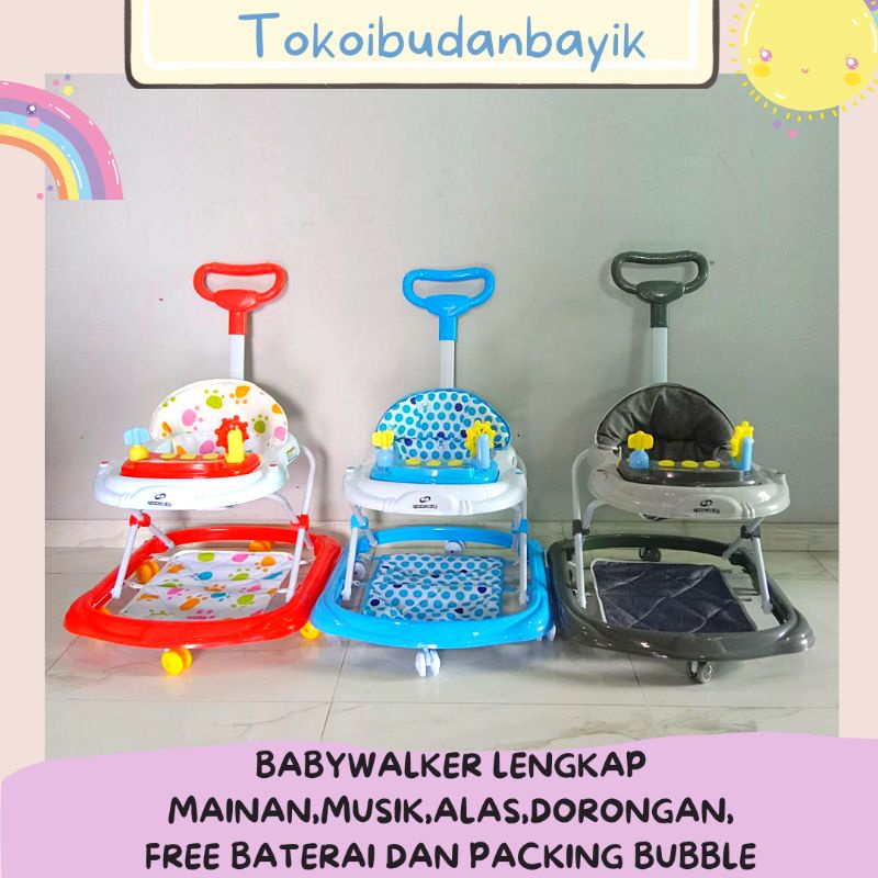 Bisa COD Mainan Anak Bayi Rolling Baby Walker Babywalker Spacebaby/family  Musik Mainan Murah Berkualitas