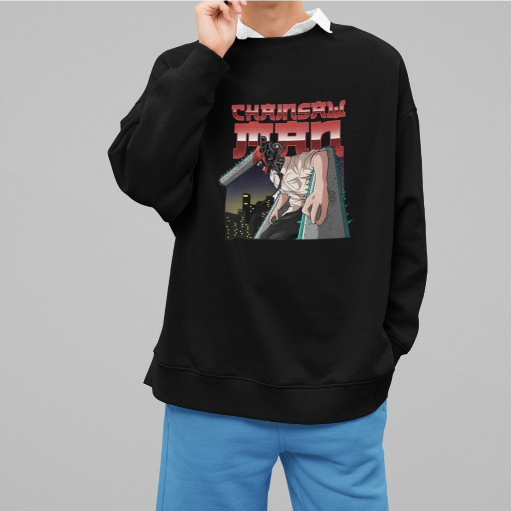 CREWNECK ANIME CHAINSAW MAN SWEATER CREWNECK ANIME UNISEX KECE CREWNECK ANIME CHAINSAW MAN SWEATER CREWNECK ANIME