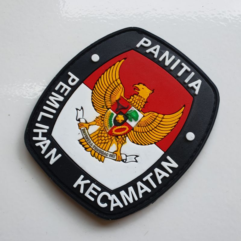 patch rubber logo panitia pemilihan kecamatan / ppk / pemilihan umum / pemilu / tempelan emblem karet velcro