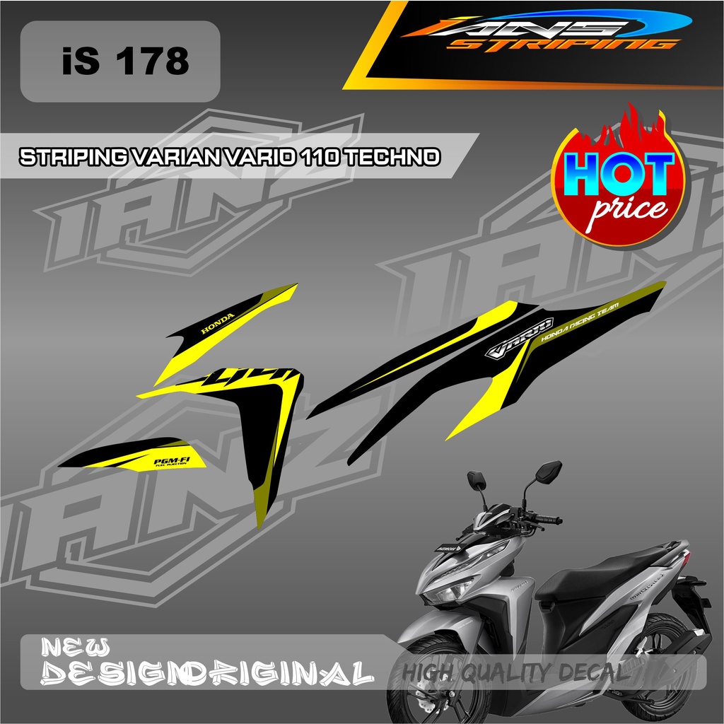 DECAL STRIPING LIST VARIO TECHNO 110 OLD / HONDA VARIO TECHNO 110 MENGGUNKAN BAHAN BERKUALITAS /  TIDAK MUDAH PUDAR / DECAL KERETA VARIO TECHNO  IS178