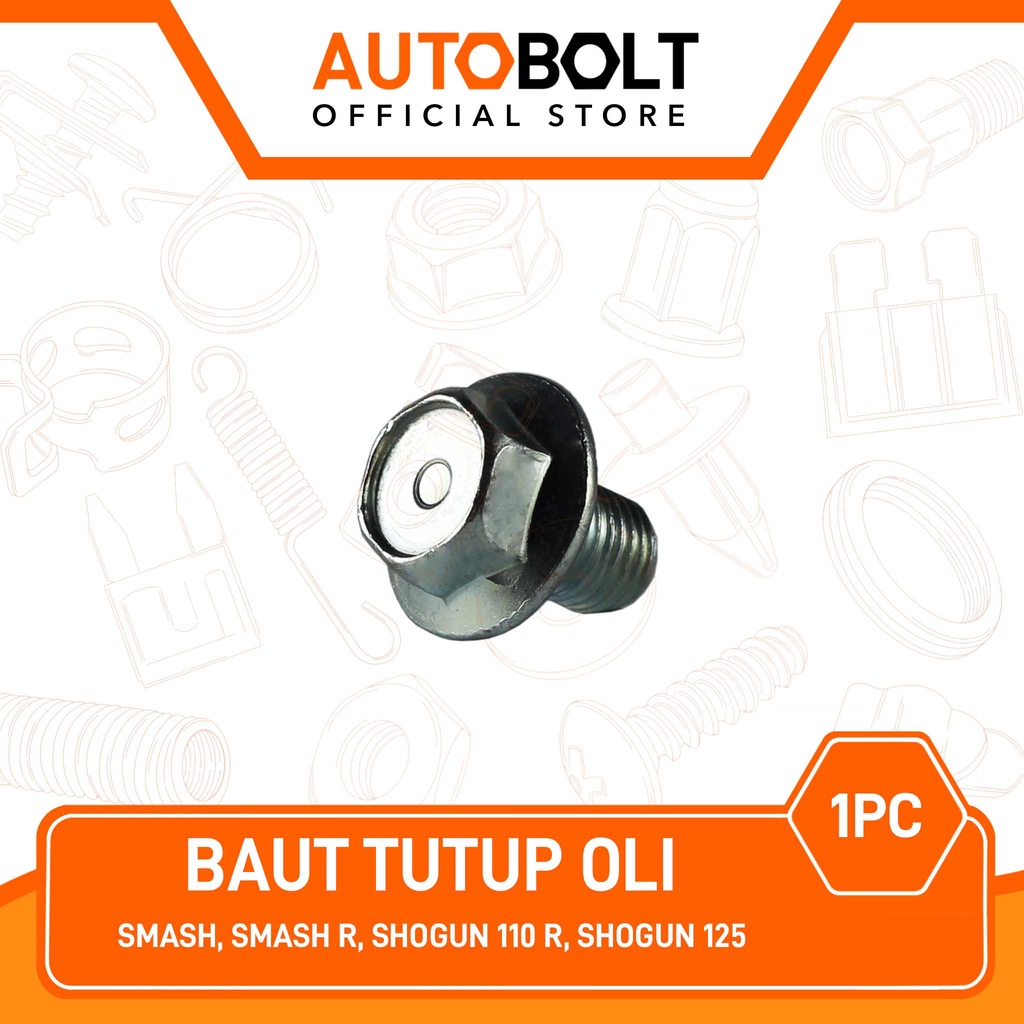 Baut Tutup Oli Suzuki Smash & Smash R New & Shogun 110 R Kebo New & Shogun 125 M10X15 Baud Tap
