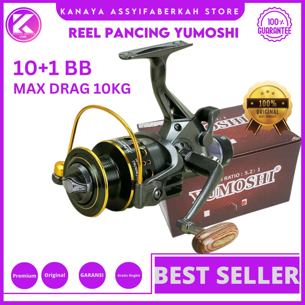 YUMOSHI MG60 MG40 MG30 Original Asli Murah Reel Pancing Spinning 11 Ball Bearing