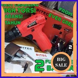 accessories BITEC BD R1012-2Li-NC Mesin Bor Cas 2 Baterai - CORDLESS 12 Volt Power 2 Batre