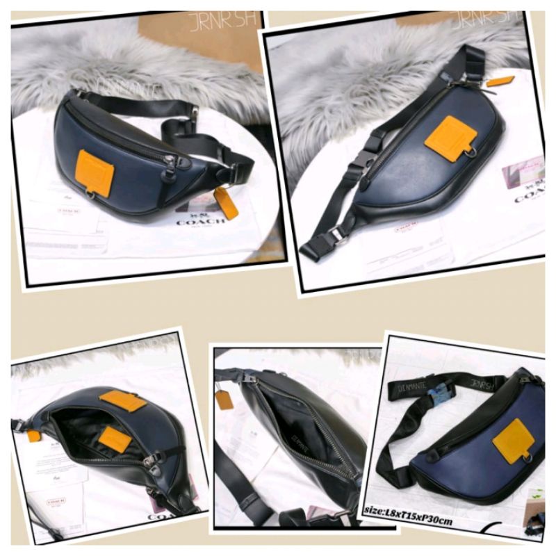 WAISTBAG COACH TAS PINGGANG BELT BAG TAS SELEMPANG PRIA WANITA COACH BLUE UTILITY ORANGE