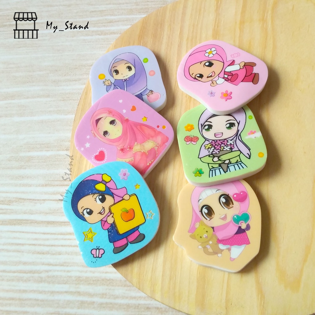 

Penghapus 2D Hijab Girl Setip Muslimah Hapusan Gambar Anak Gadis Muslim ATK Souvenir alat tulis sekolah hadiah kado