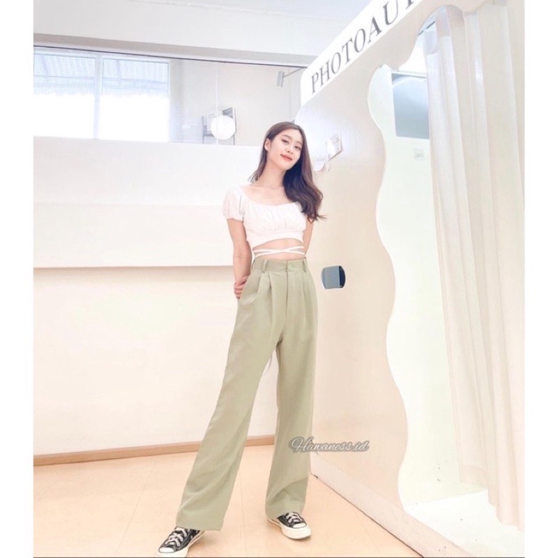 CELANA LOOSE PANTS WANITA TROUSERS HIGWAIST /KULOT FORMAL AIR FLOW